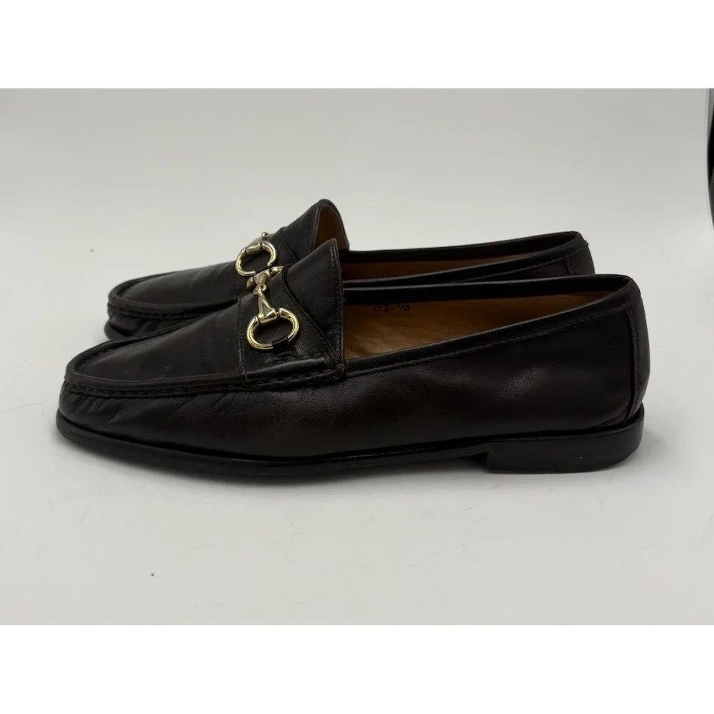 D. Lepori Mens Leather Horsebit Loafers Brown 42.5 Italy US‎ 9.5- Read